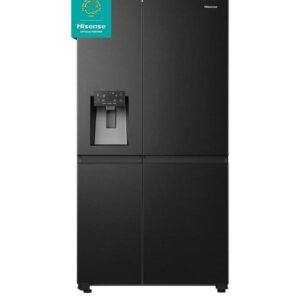 Hisense RS818N4IFE Pureflat Infinite series, 90cm Wide Side by Side, American Fridge Freezer - Black Stainless Steel